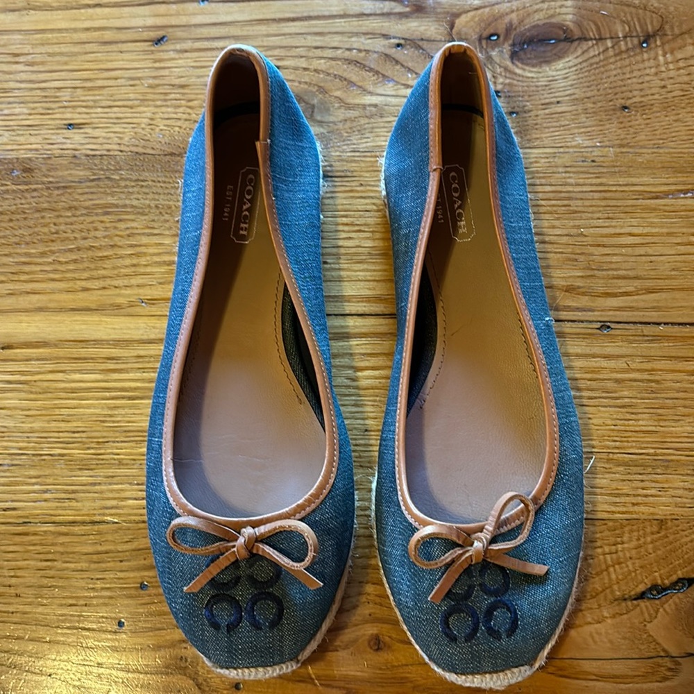 Coach espadrille style ballet shoe in denim